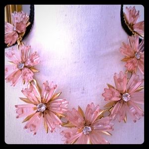 J Crew Gorgeous Pink Flower Necklace